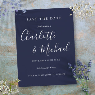 Mariage signature bleu marine Enregistrer la carte