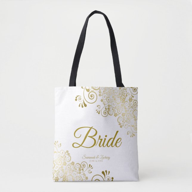 Mariage Simple Élégant Sac fourre-tout de mariage  (Devant)
