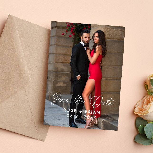 Mariage simple et élégant Enregistrer le Carte pho (Créateur téléchargé)
