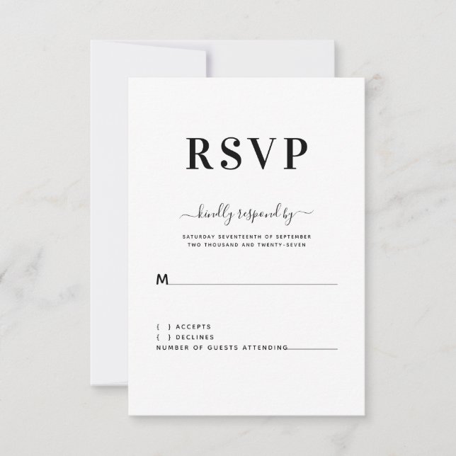 Mariage simple et simple moderne RSVP (Devant)