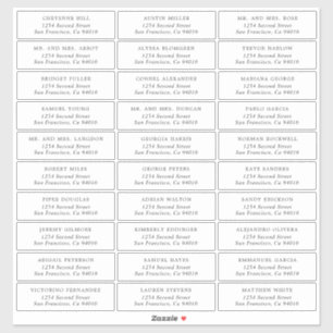 Mariage simple Étiquettes de adresse invités