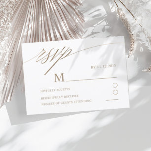 Mariage simple Faux Gold Calligraphy RSVP