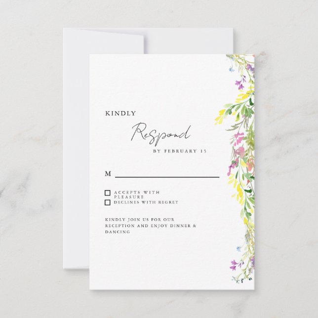Mariage simple Fleur sauvage RSVP (Devant)