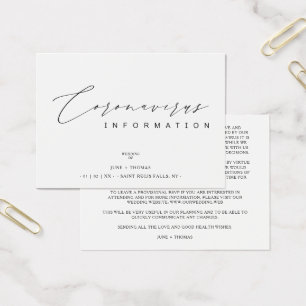 Mariage Simple Minimaliste Coronavirus Information