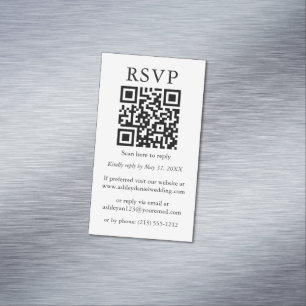 Mariage simple minimaliste RSVP QR 25 Cartes à aim
