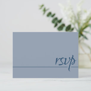 Mariage simple RSVP Calligraphie Dusty Blue