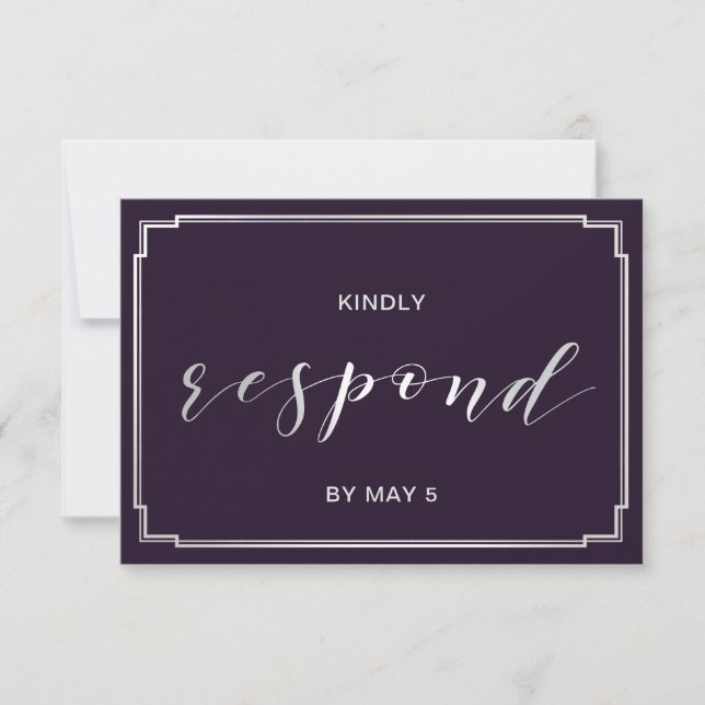 Mariage simple violet rsvp (Devant)
