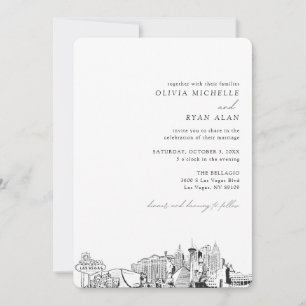 Mariage Skyline de Las Vegas Esquisse Invitation
