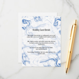 Mariage Smokey Blue Mist Détails Carte de boîtier