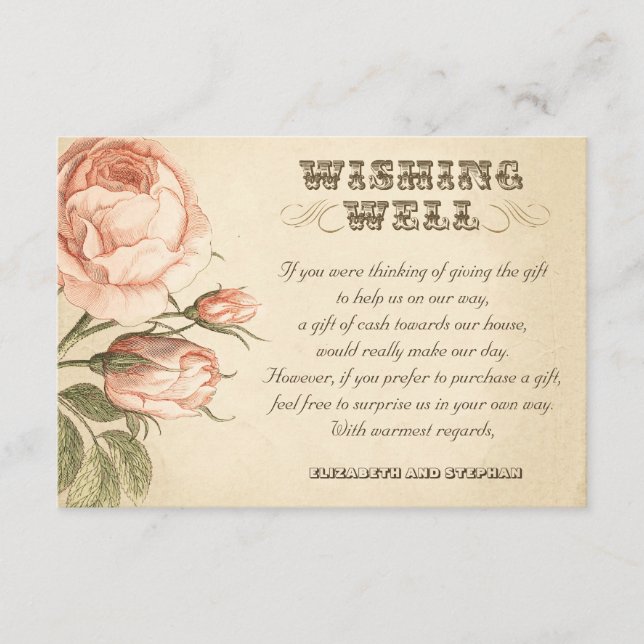 mariage souhaitant des cartes bien vintages (Devant)