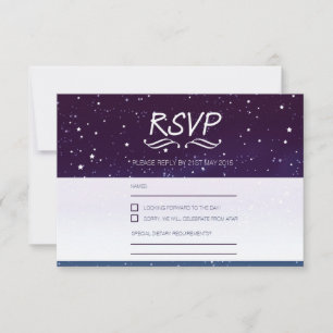 Mariage sous les étoiles RSVP ciel nocturne bleu
