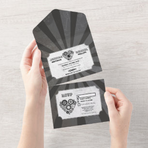 Mariage Steampunk Mariages Coeurs Cog Invitation e