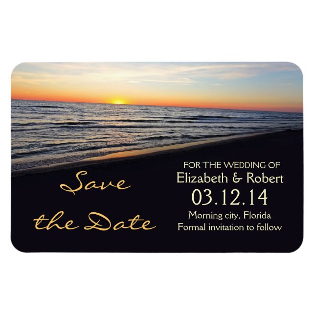 mariage sur la plage Magnet Réservez la date (Horizontal)