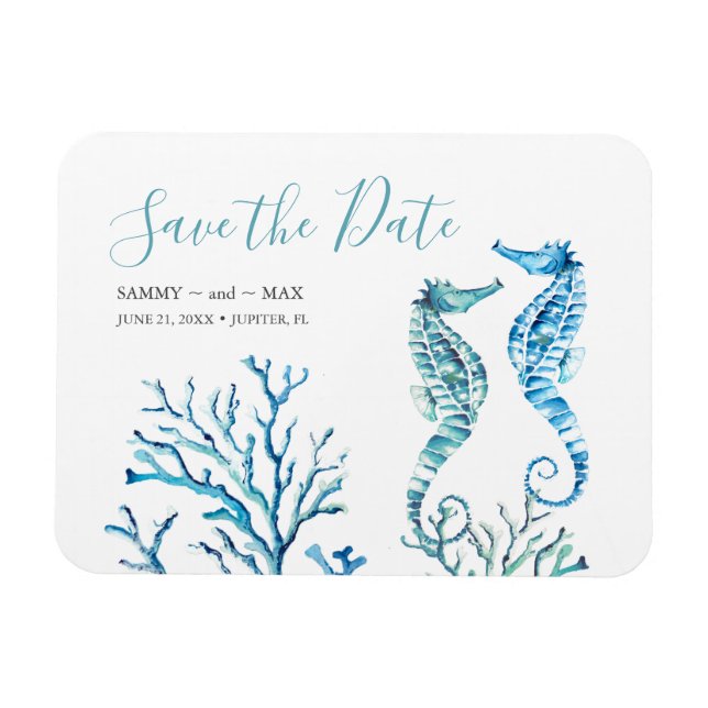Mariage sur la plage Magnet Réservez la date (Horizontal)