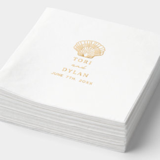 Mariage sur la plage tropicale de Scallop Seashell