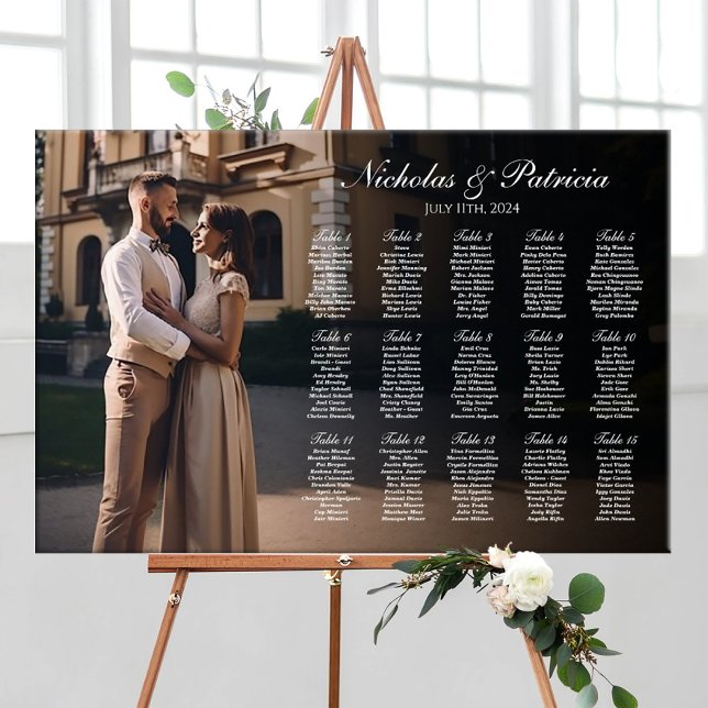 Mariage tableau de sièges avec photo élégant moder (Créateur téléchargé)