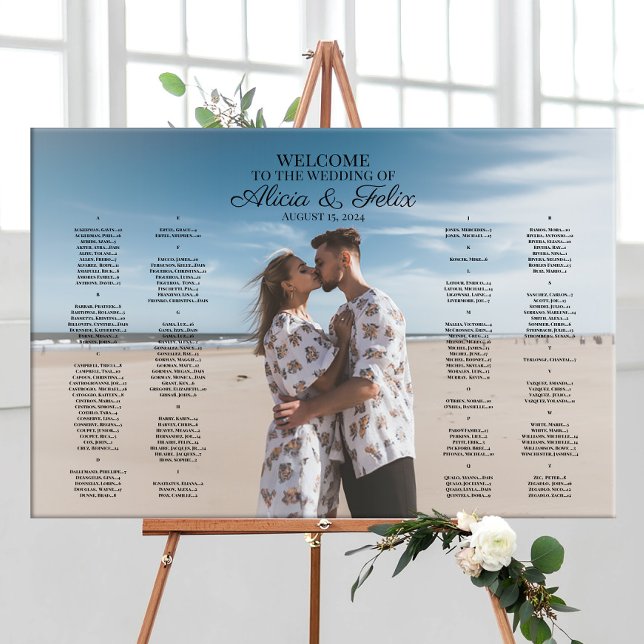 Mariage tableau de sièges avec photo moderne éléga (Créateur téléchargé)