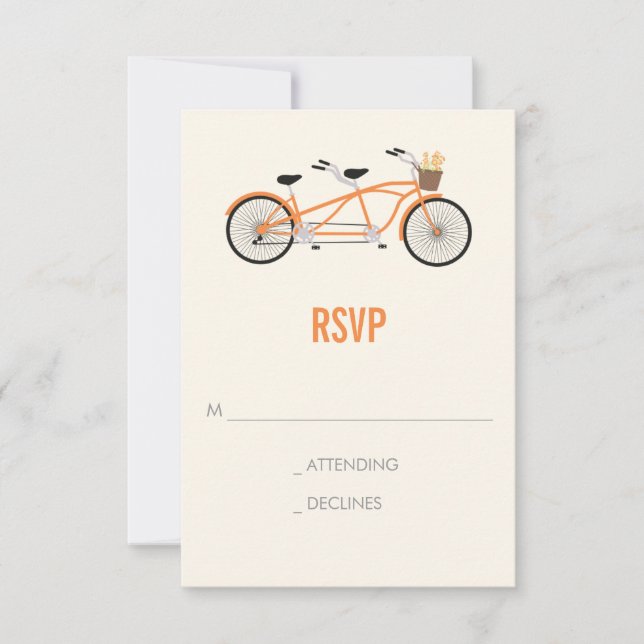 Mariage Tandem Vélo RSVP - Orange (Devant)