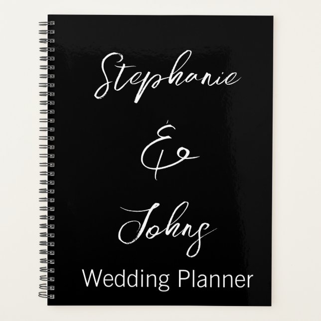 Mariage Tendance Typographie Moderne Noir et Blanc (Devant)