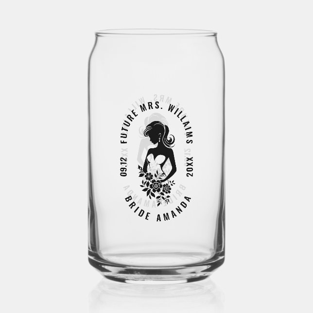 Mariage texte personnalisable avec Silhouette Fleu (Recto)