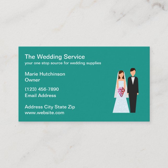 Mariage Thème Cartes de visite Design Modèle (Devant)