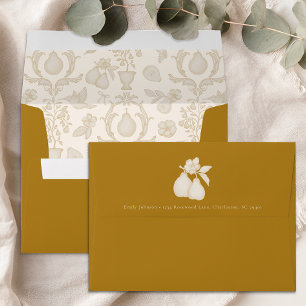 Mariage Thème Poire Parfaite Enveloppe Damassée