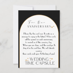 Mariage Time Capsule Carte et Enveloppe noir ou bl