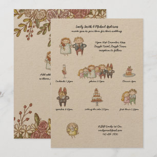 Mariage Timeline Invitation Rustic Handdraw Kraft