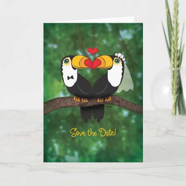 Mariage Toucan Enregistrer la carte de voeux Date (Devant)