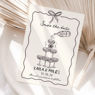 Mariage tour de champagne Whimsical Save the date