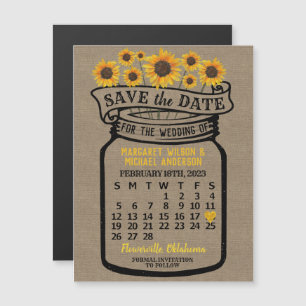 Mariage Tournesols Jar Février 2023 Date Magnet