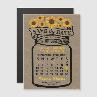 Mariage Tournesols Jar Septembre 2023 Date Magnet