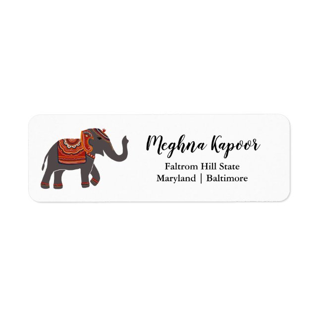 Mariage traditionnel indien Étiquette d'éléphant (Devant)