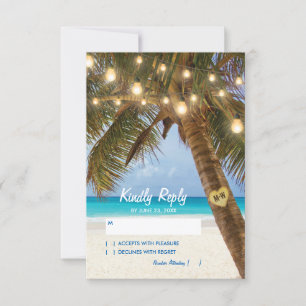 Mariage Tropical Beach et String Lights RSVP