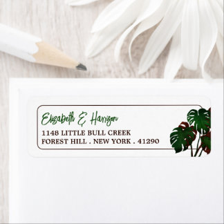 Mariage tropical de la plage de Monstera