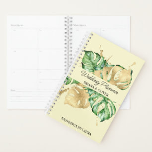 Mariage Tropical Jaune Or Palmier