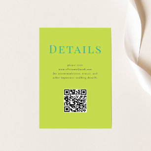 Mariage Tropical moderne Détails Carte avec code Q