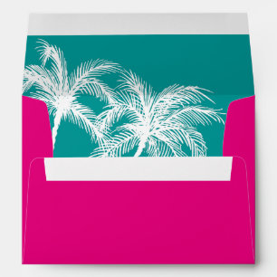 Mariage Turquoise rose chaud  Tropical Enveloppe L