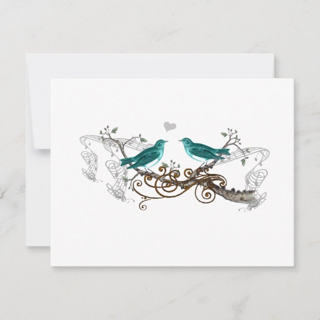 Mariage turquoises Inséparables Vintages RSVP (Devant)