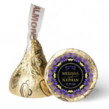 Mariage Unique Diamant Doré Violet Broderie