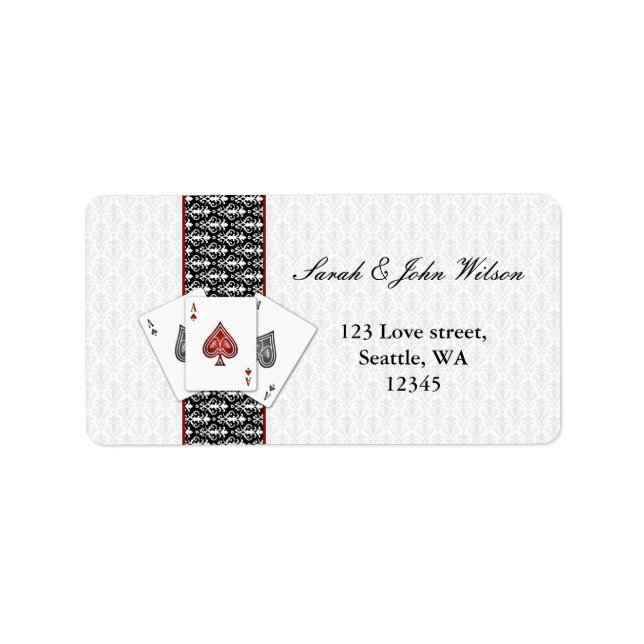 mariage vegas, étiquette d'adresse de retour (Devant)
