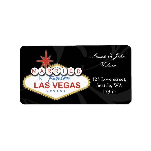 mariage vegas, étiquette d'adresse de retour (Devant)