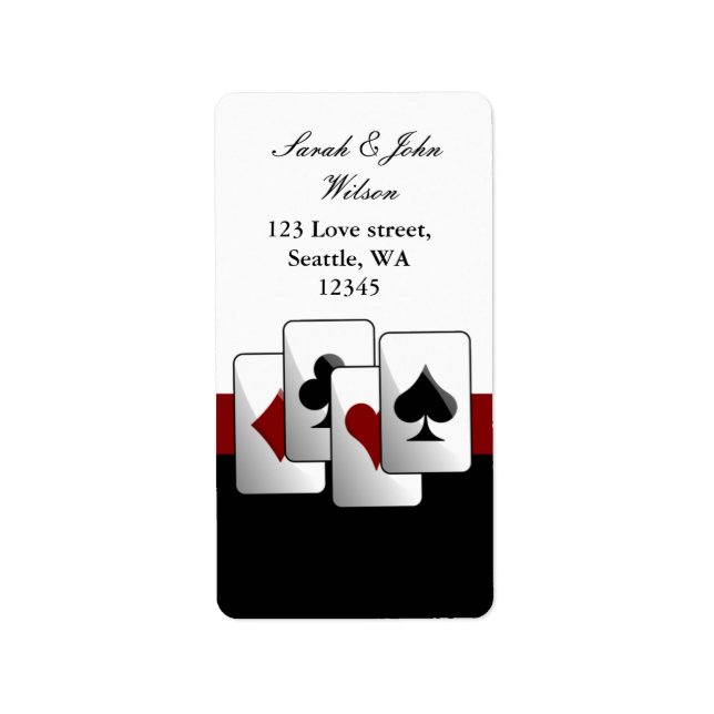 mariage vegas, étiquette d'adresse de retour (Devant)
