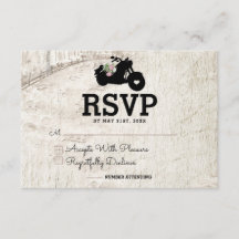 Mariage vélo RSVP Insertion Card Open Road