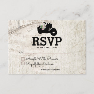 Mariage vélo RSVP Insertion Card Open Road
