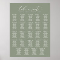 Mariage vert de taille minimale 24 Tableau de sièg