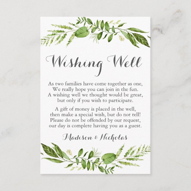 Mariage Vert Envie De Cartes De Puits, Verdure Rus (Devant)