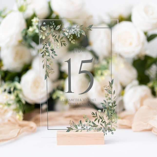 Mariage vert Eucalyptus Sage Numéro de table (Wedding Table Number!
)