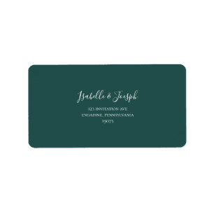 Mariage vert foncé Étiquettes de adresse RSVP