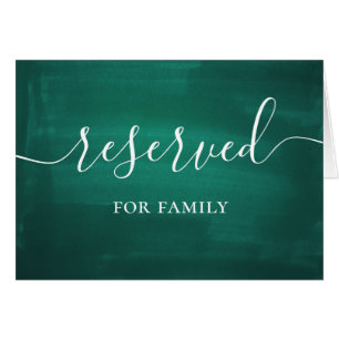 Mariage vert foncé signe réservé. Émeraude de scri